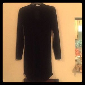 It is a black mini dress